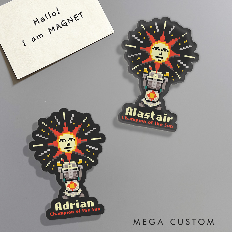 Personalized Pixel Praise the Sun Gothic Game Fridge Magnets Video Game Magnets Undead Fridge Decal Halloween