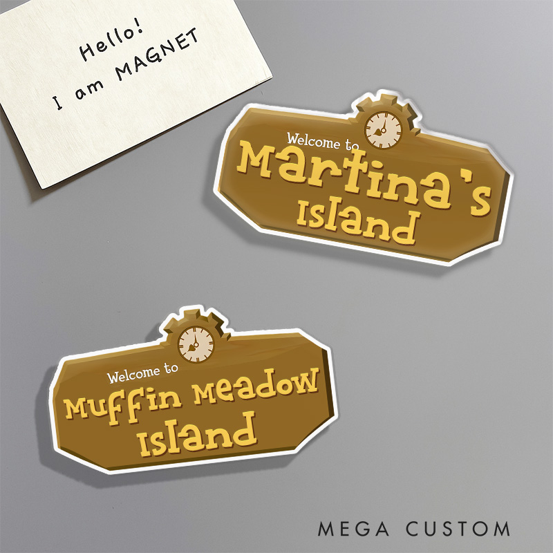 Personalized Your Island Fridge Magnets Video Game Magnets Island Building Game Fridge Decal