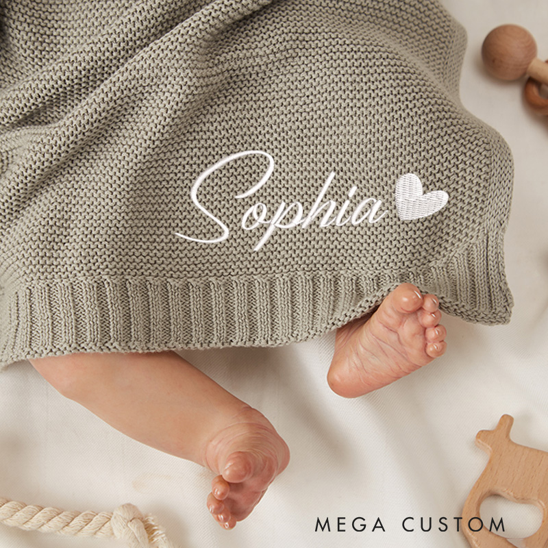 Personalized Embroidered Baby Name Blanket Baby Shower Gift Newborn Baby Gift Nursery Blanket