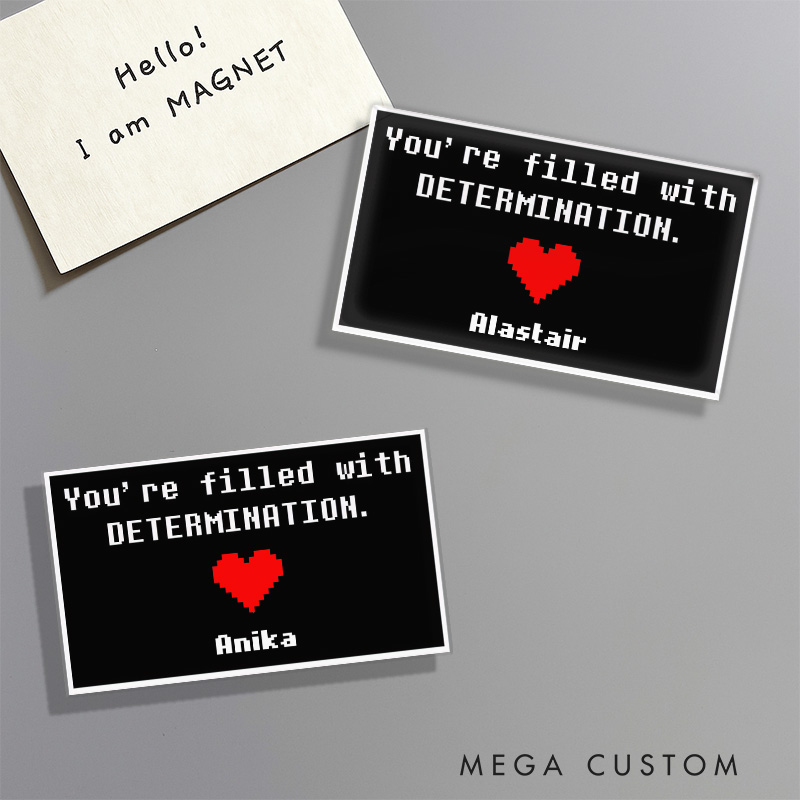 Personalized Determination Pixel Game Fridge Magnets Video Game Magnets Motivational Game Fridge Decal