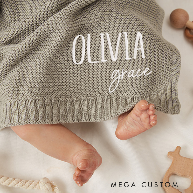 Personalized Embroidery Baby Blanket with Name Newborn Baby Gift Baby Shower Gifts