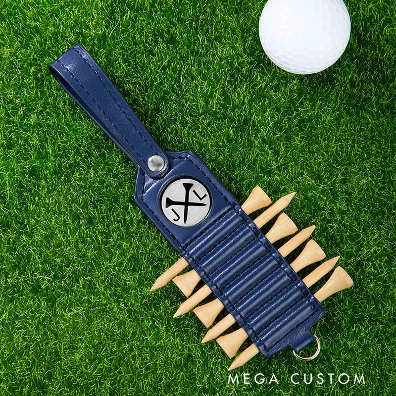 Personalized Leather Golf Tee Holder with Customizable Designs for Golf Enthusiasts