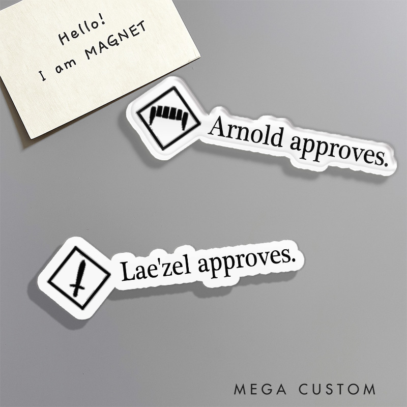 Personalized Approve and Disapprove Game Fridge Magnets CRPG Video Game Magnets Fantasy Game Fridge Decal