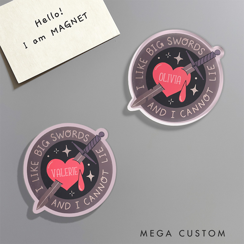 Personalized I Like Big Swords Fridge Magnets DND Game Magnets Dungeons and Dragons Gamers Fridge Decal