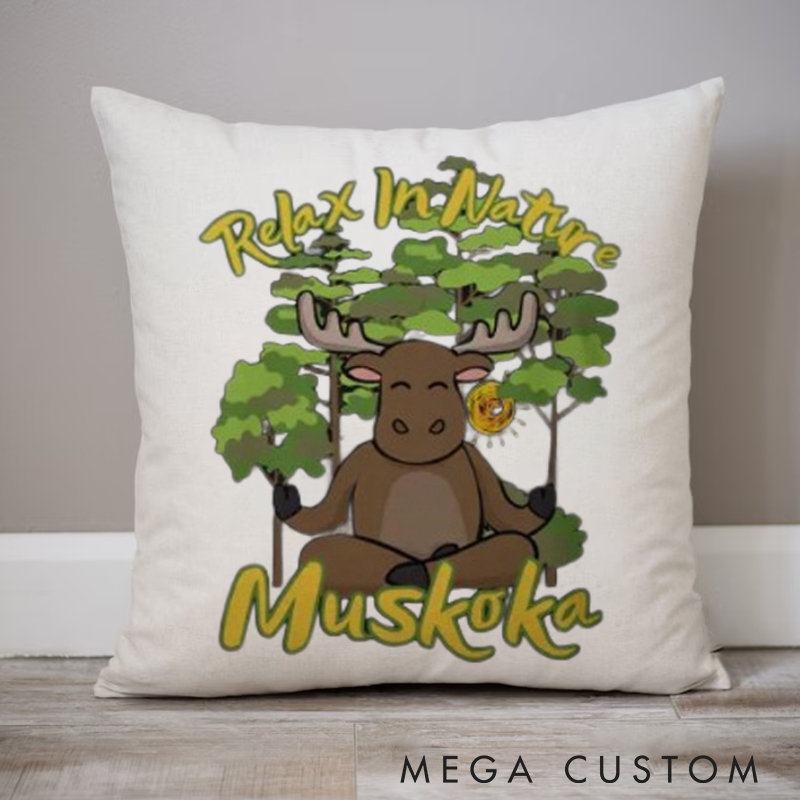 Personalized Meditation Moose Pillows Forest Meditation Pillows Yoga Pillows Gift  Idea for Yoga Lover