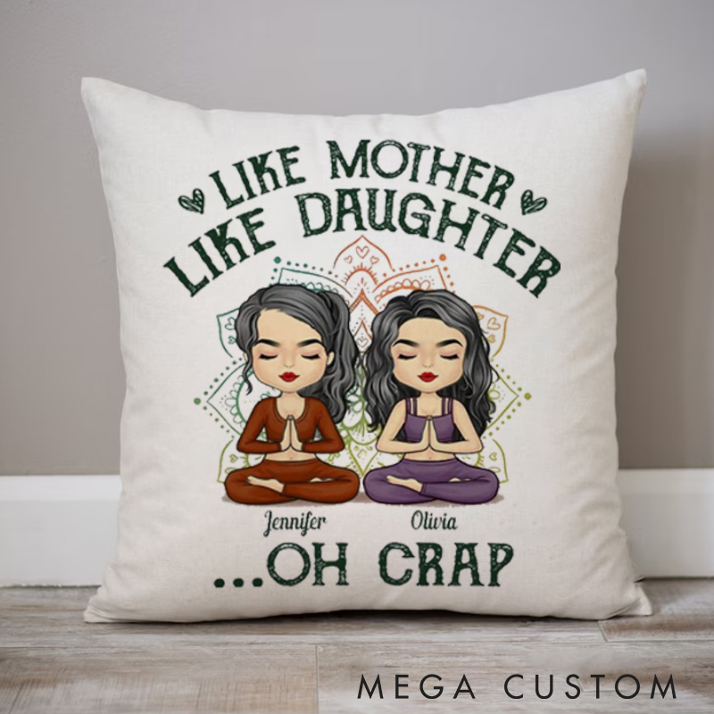 Personalized Mother and Daughter Meditation Pillows Mandala Pattern Pillows Yoga Pillows Gift  Idea for Yoga Lover