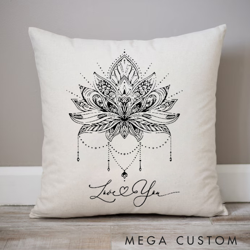 Personalized Mandala Flower Pillows Yoga Element Pillows Yoga Pillows Gift  Idea for Yoga Lover