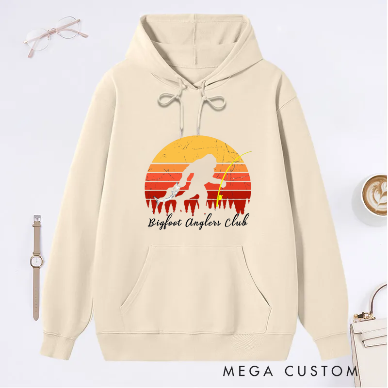 Personalized Retro Sunset Fishing Classic Hoodie Gift  for Fishing Enthusiasts