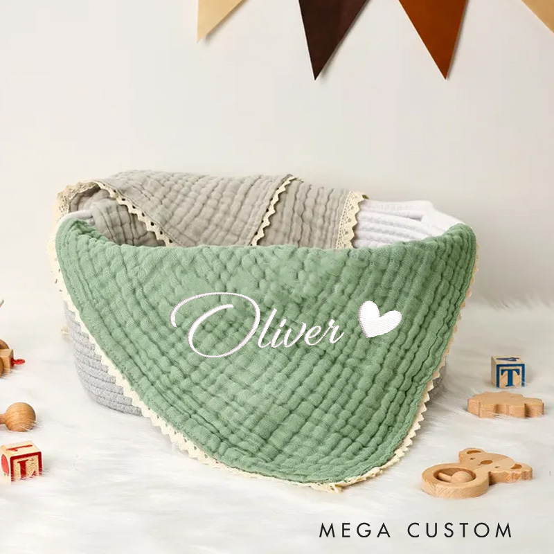 Personalized Embroidered Baby Name Blanket Baby Shower Gift Newborn Baby Gifts Nursery Blanket