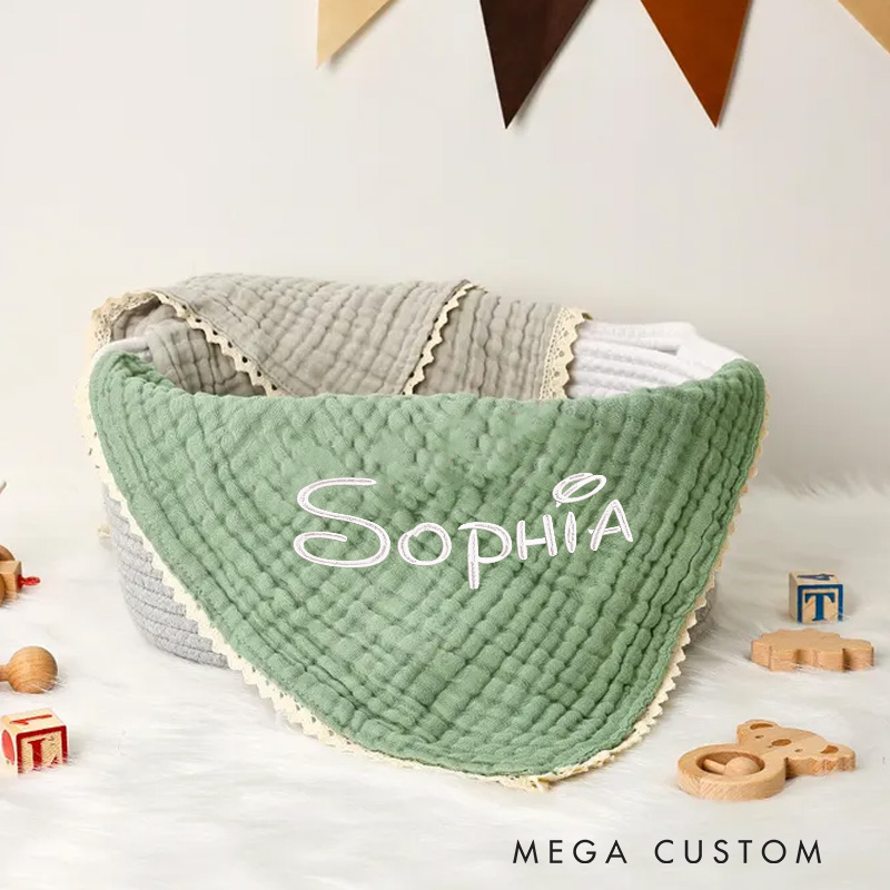 Personalized Embroidered Baby Blanket Cozy Soft Cotton Knit with Name Blanket Baby Shower Gifts Baby Gift for Newborns