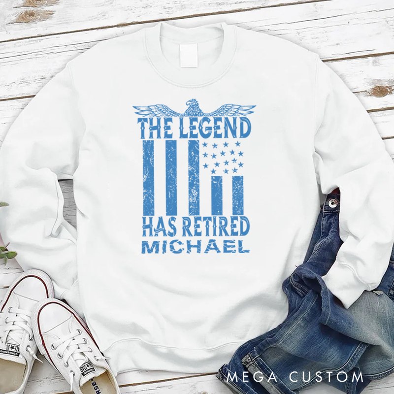 Personalized Policeman Sweatshirt the Legend has Retired Appreciation Gift for Police Officers