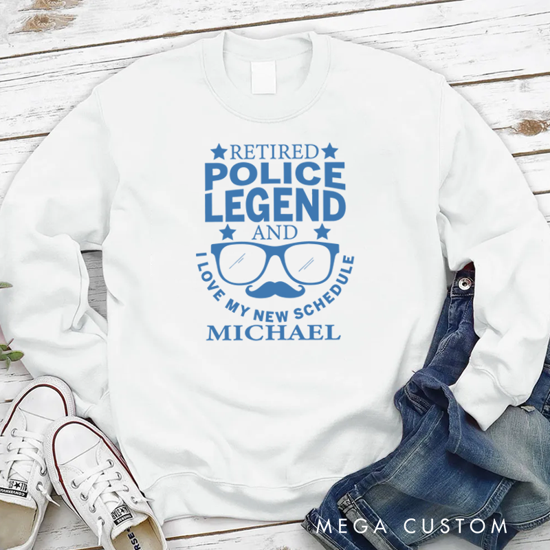 Personalized Policeman Sweatshirt Retired Police Legend Appreciation Gift for Police Officers