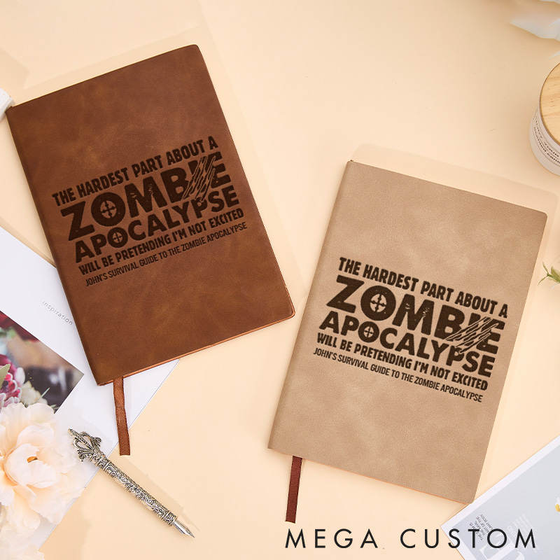 Personalized Zombie Apocalypse Notebook The Thrill of Survival Journal Gift for Geek Nerd Game Lovers 