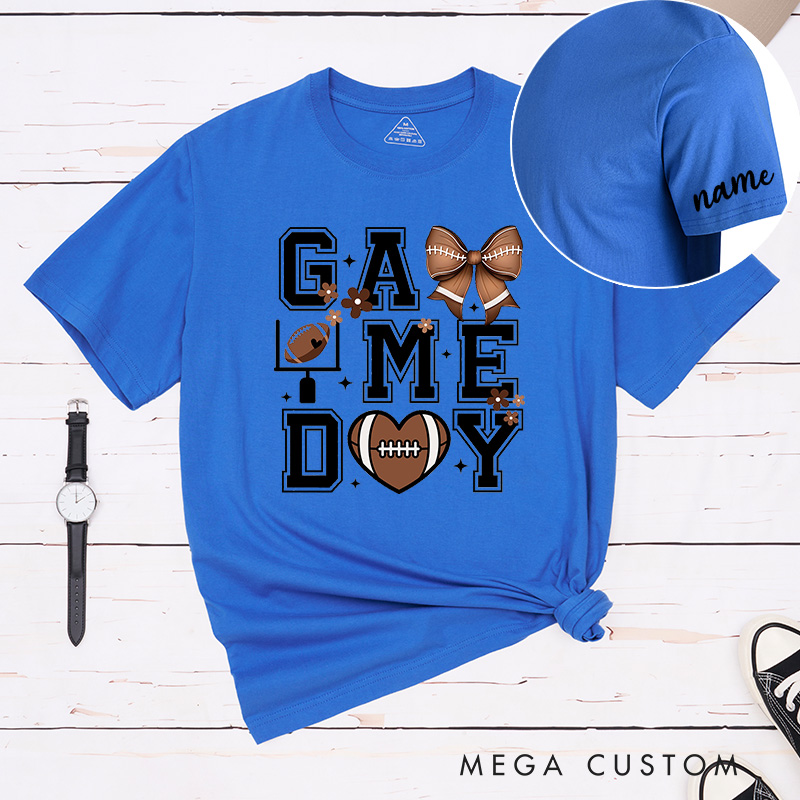 Personalized American Football and Rugby Game Day T-Shirts with Featuring Custom Name for Game Day Glam