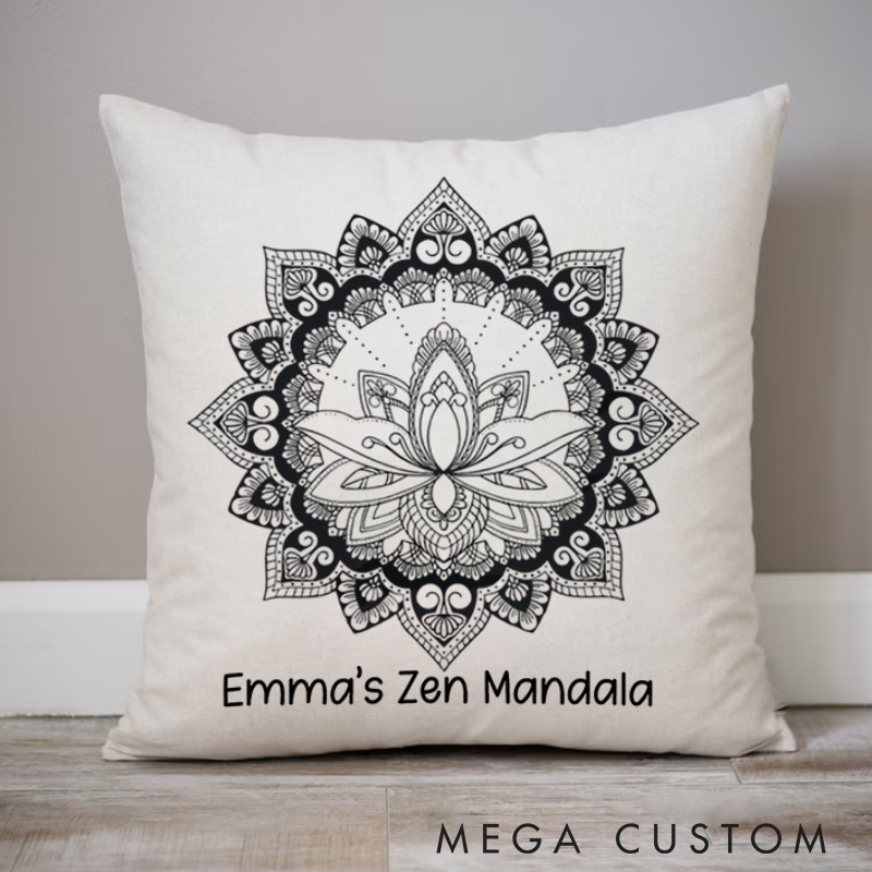 Personalized Mandala Flower Pillows Meditation Yoga Pillows Gift  Idea for Yoga Lover