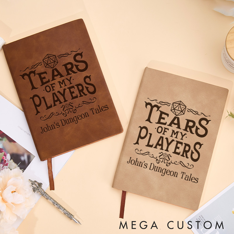 Personalized Game Lovers Leather Notebook D&D Game Players Journal Gift for Geek Nerd