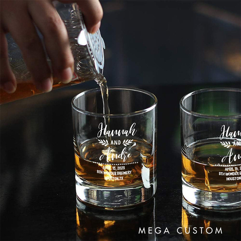 Personalized His And Hers Housewarming Whiskey Tumblers New Home Gift Custom Engraved Whiskey Glass Wedding Couple First Home Gift for Homeowner