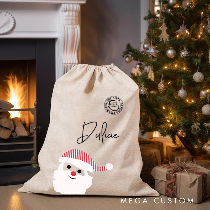 Personalised Christmas Gift Bag For Baby Baby's First Christmas Santa Delivery Sack Christmas Gift