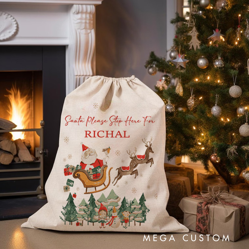 Personalised Christmas Gift Bag For Baby Baby's First Christmas Santa Delivery Sack Baby Christmas Gift