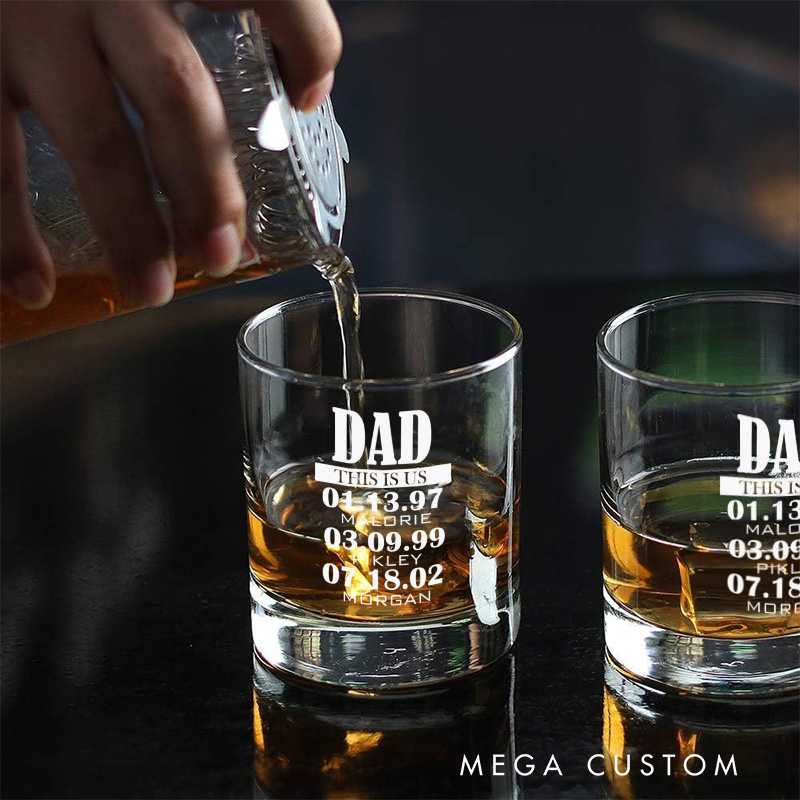 Personalized Dad This Is Us Whiskey Tumblers Engraved Whiskey Glass Housewarming Gift New Homeowner Gift Bourbon Glass Moving House Gift New Home Gift