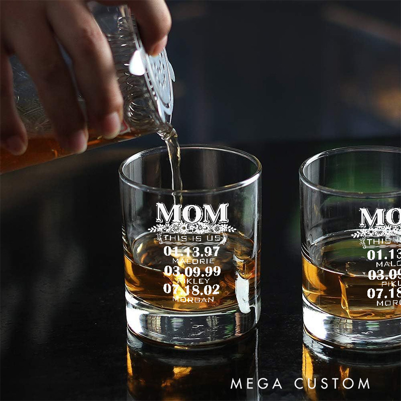 Personalized Mom This Is Us Whiskey Tumblers Engraved Whiskey Glass Housewarming Gift New Homeowner Bourbon Glass Moving House Gift New Home Gift