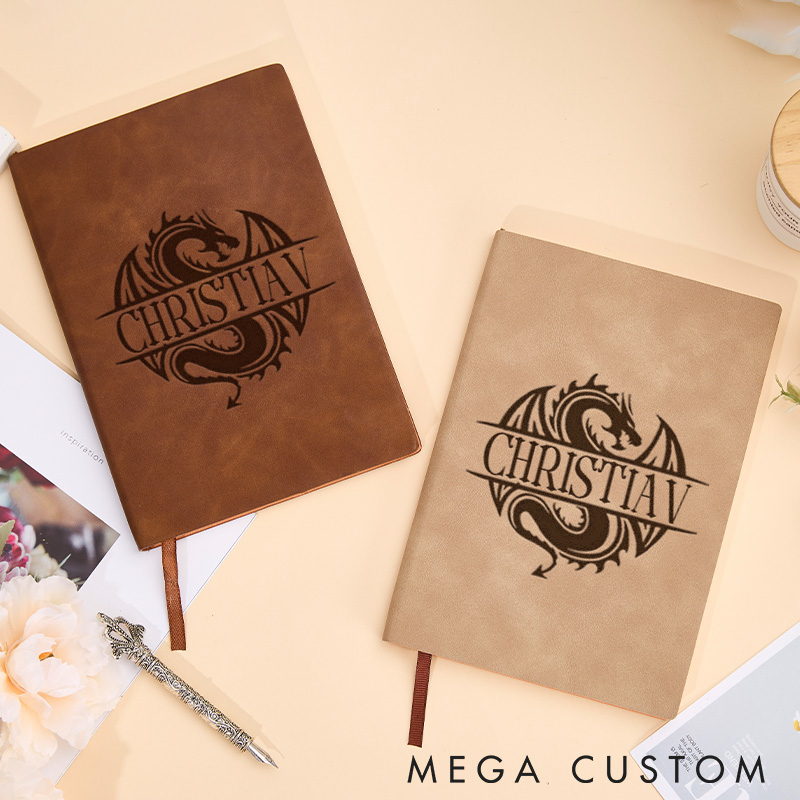 Personalized D&D Game Lovers Leather Notebook Game Lovers Journal Gift for Geek Nerd