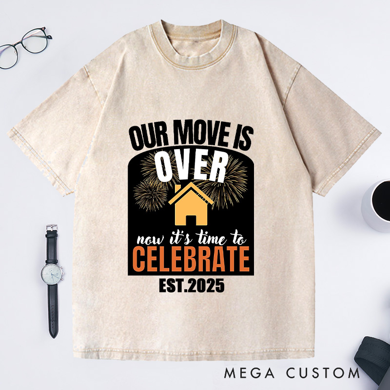 Personalized Move Over Celebration T-Shirt Housewarming Custom Joyful New Beginnings Gift