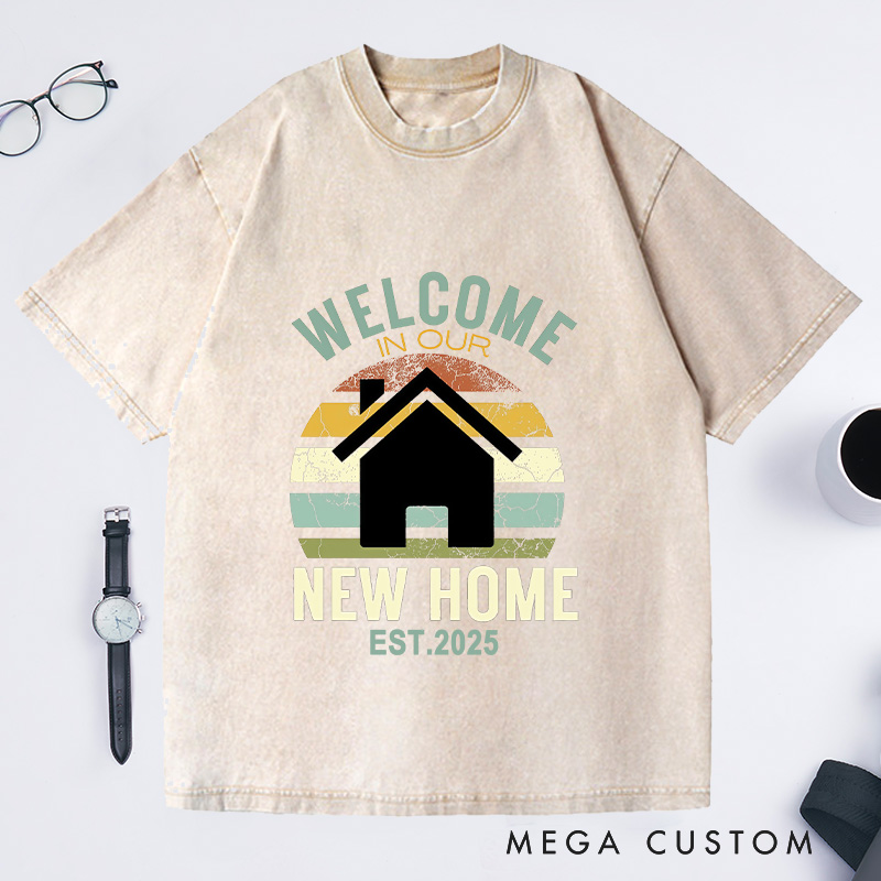 Personalized Welcome New Home T-Shirt Housewarming Custom Retro Celebration Keepsake