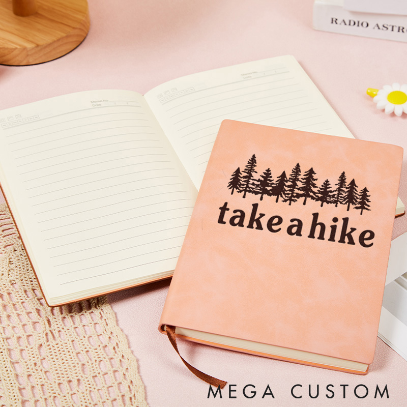 Personalized Take A Hike Leather Notebook Embrace The Outdoors Adventures Traveling Hiking Journal 