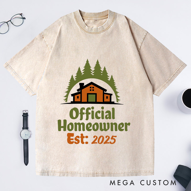 Personalized Custom Official Homeowner T-Shirt Housewarming Forest Cabin Gift