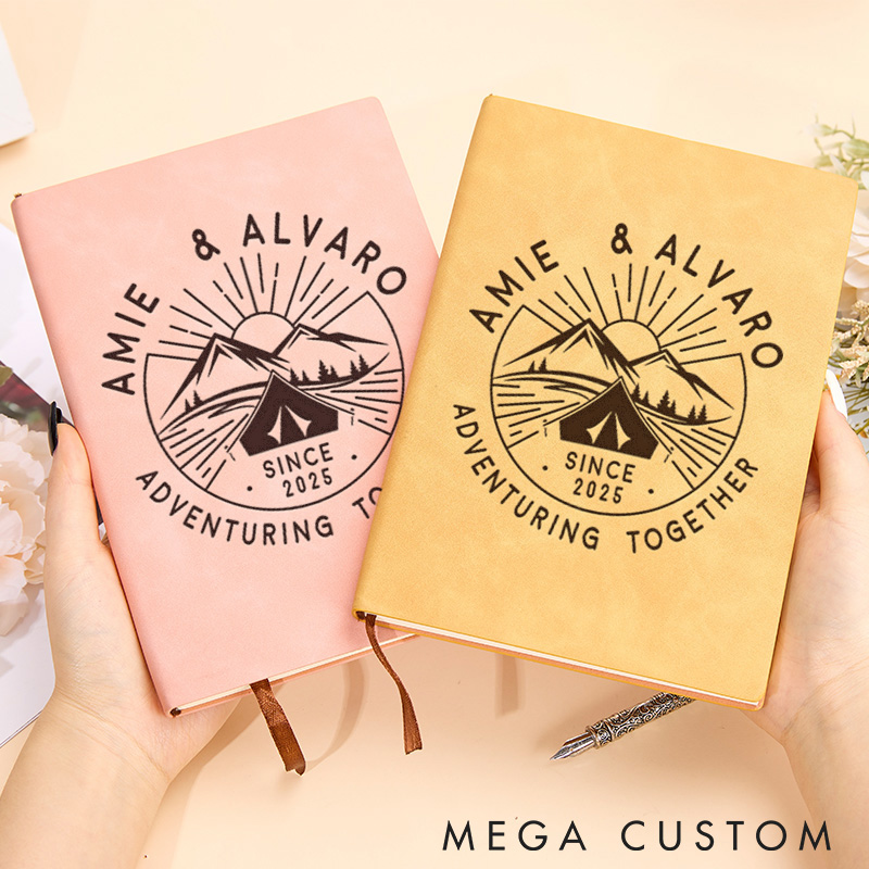 Personalized Adventures Leather Notebook Nature Traveling Hiking Journal Gift for Outdoor