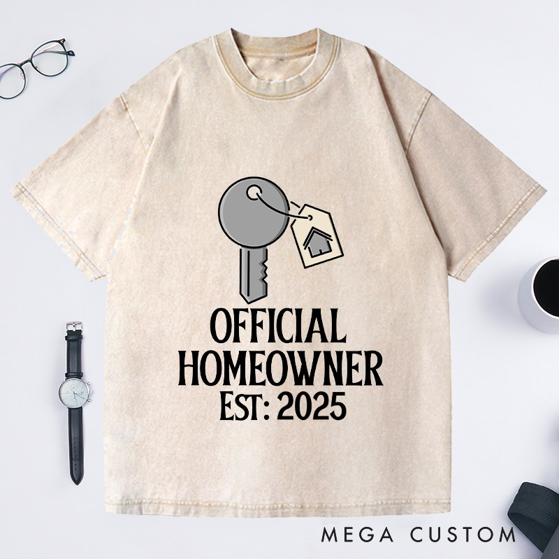 Personalized Official Homeowner T-Shirt Housewarming Custom Key Tag Celebration Gift