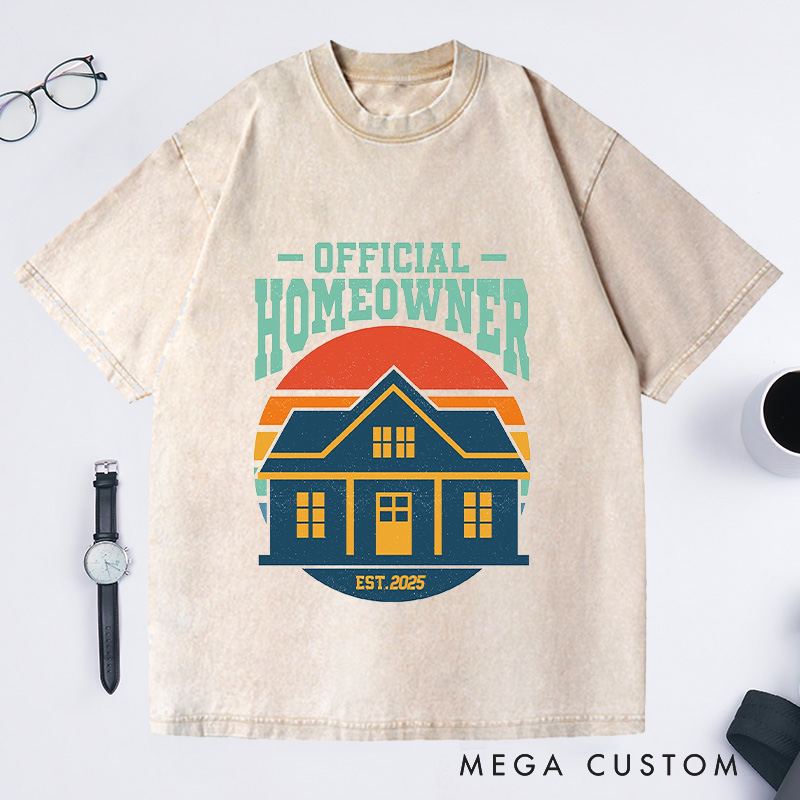 Personalized Official Homeowner T-Shirt Retro House Graphic