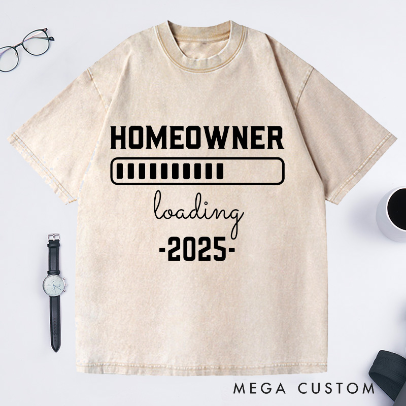 Personalized Custom Year Homeowner Loading Progress Bar Washed T-shirt