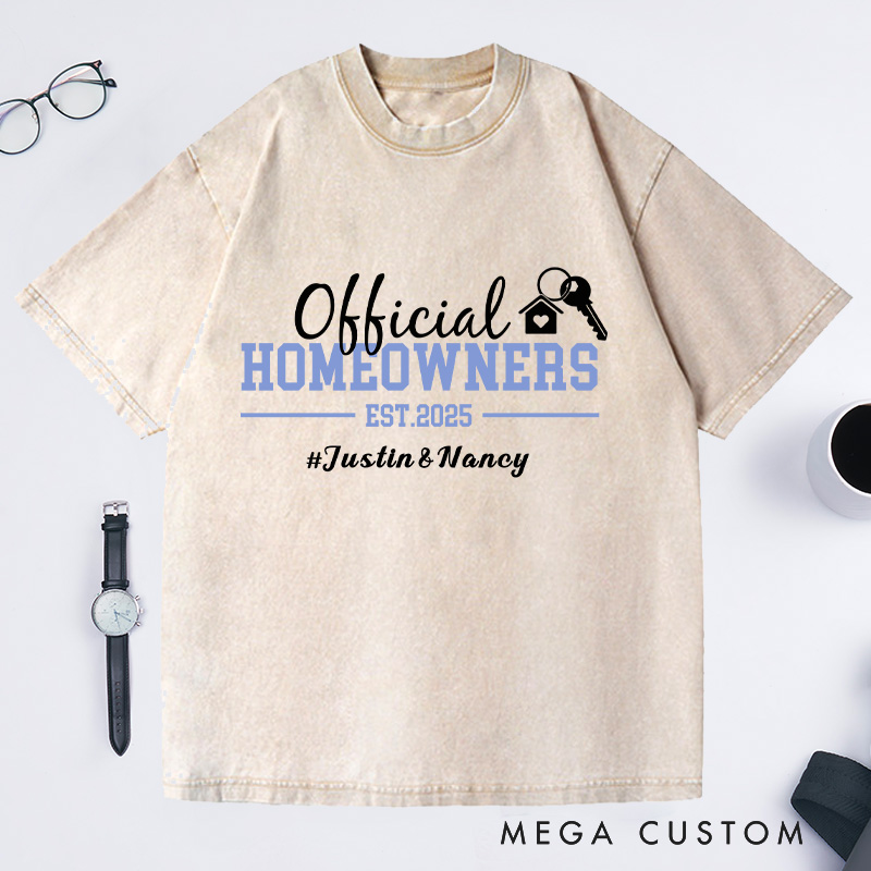 Personalized Key & Tag Homeowner Custom Year Washed T-shirt