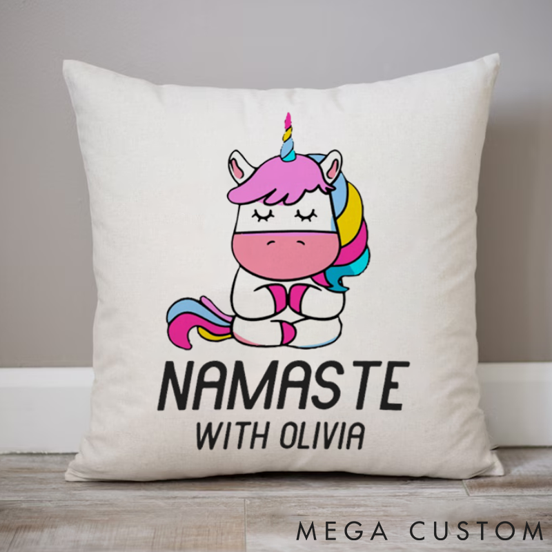 Personalized Cute Unicorn Pillows Meditation Pillows Yoga Pillows Gift  Idea for Yoga Lover