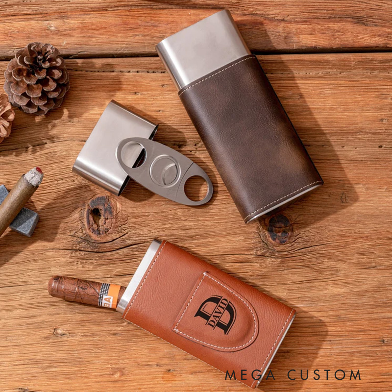 Personalized Engraved Cigar Case Bachelor Party Gifts Gifts for Dads or Boyfriend Birthday Gift