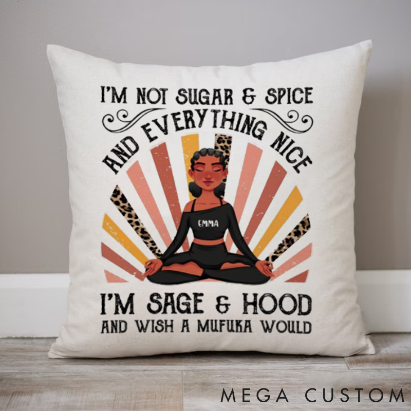 Personalized Meditation Pillows for Women Retro Style Radiating Pattern Pillows Yoga Pillows Gift  Idea for Yoga Lover