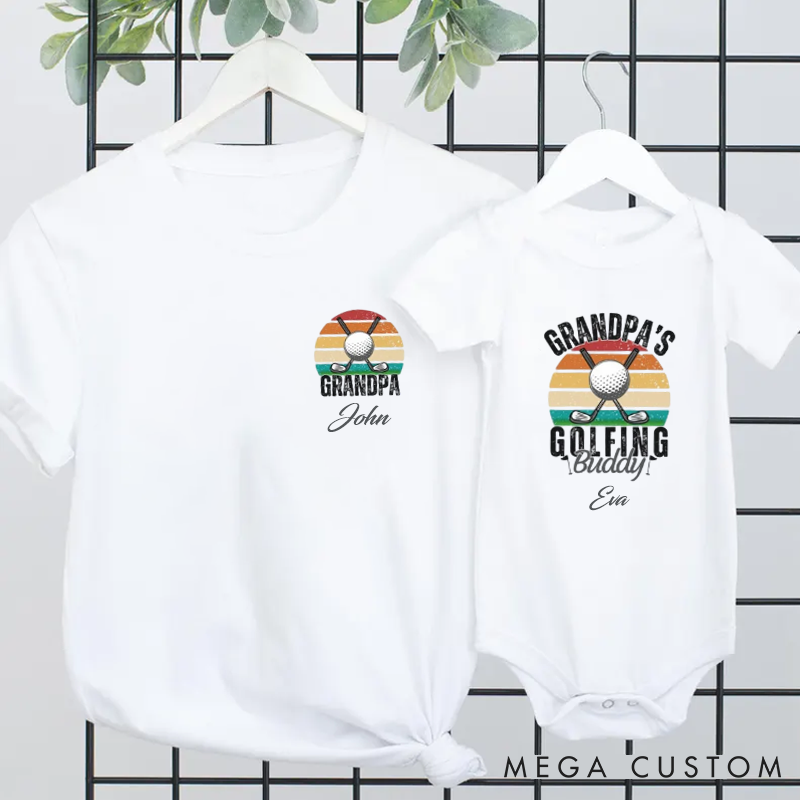 Personalized Gift Grandpa and Me Golfing Buddy Matching Outfit