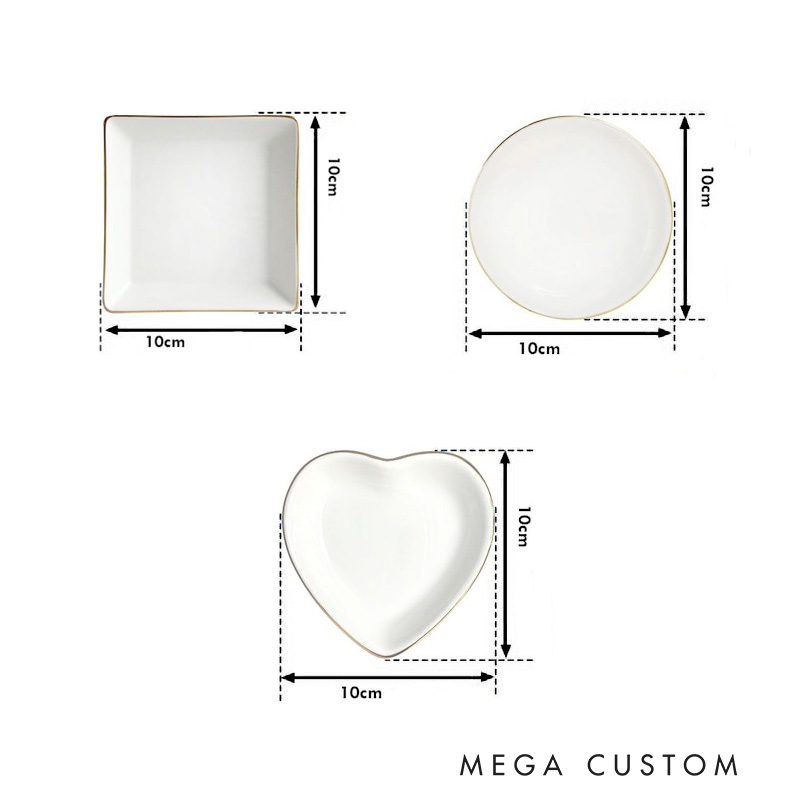 Personalized Ring Dishes with Elegant Namaste Hands Design and Gold Trim Perfect Gift for Jewelry Storage, Home Décor or Unique Gift for Yoga Lover