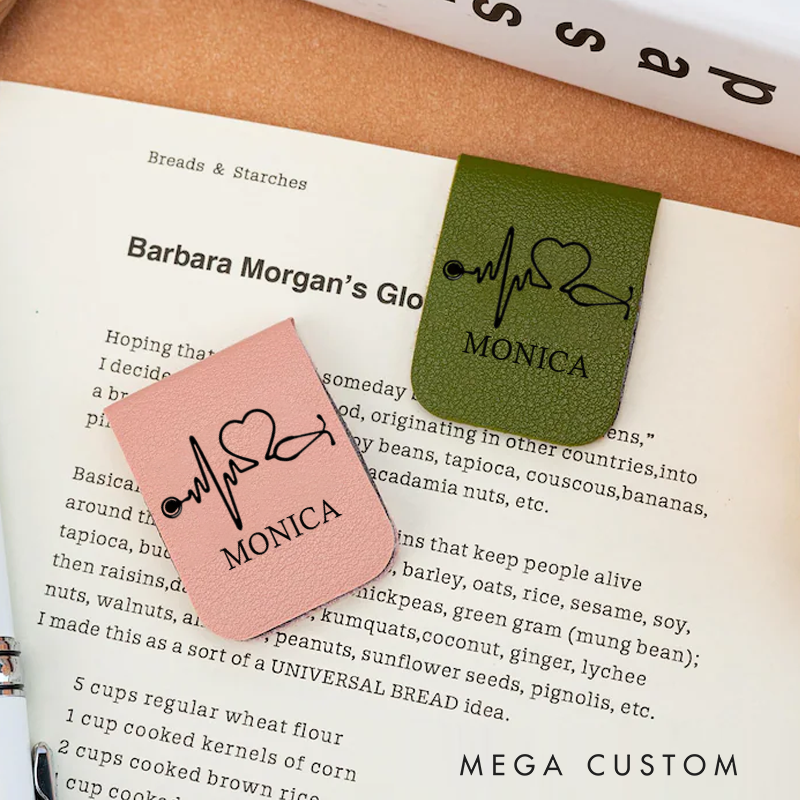 Personalised Leather Magnetic Bookmark for Nurse Cute Bookmark Gift Nurse Graduation Gift Book Lover Gift Birthday Gift for Her
