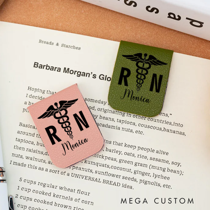 Personalised Leather Magnetic Bookmark for Nurse Cute Bookmark Gift Nurse Graduation Gift Book Lover Gift Birthday Gift for Her