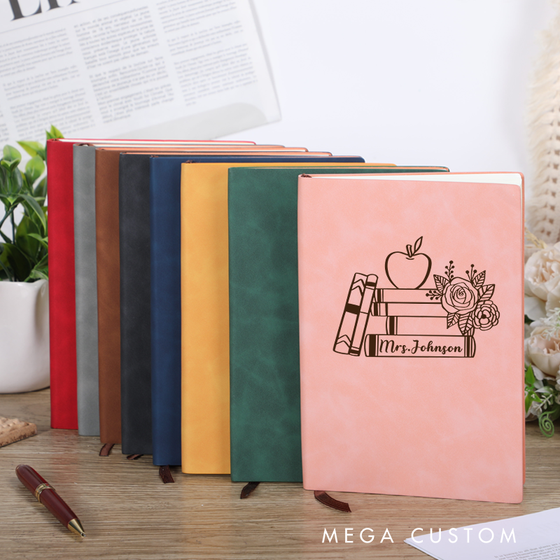 Personalized Leather Notebook for Teacher Elegant and Thoughtful Decorative Leather Journal Teacher Appreciation Gift