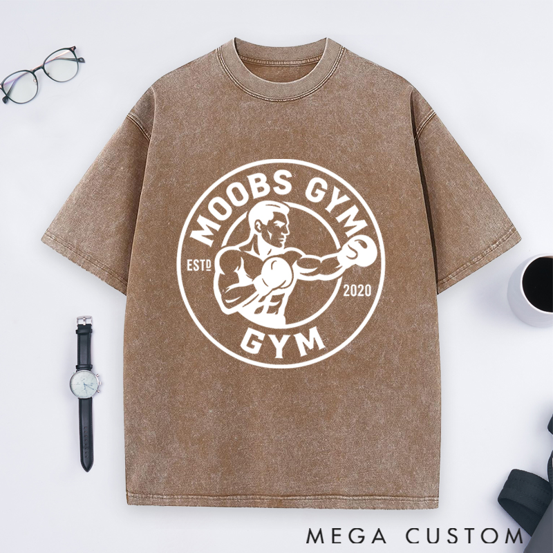 Personalized Fitness Everyday Washed T-Shirts with No Pain No Gain for Fitness Enthusiasts Bodybuilders and Gym Lovers