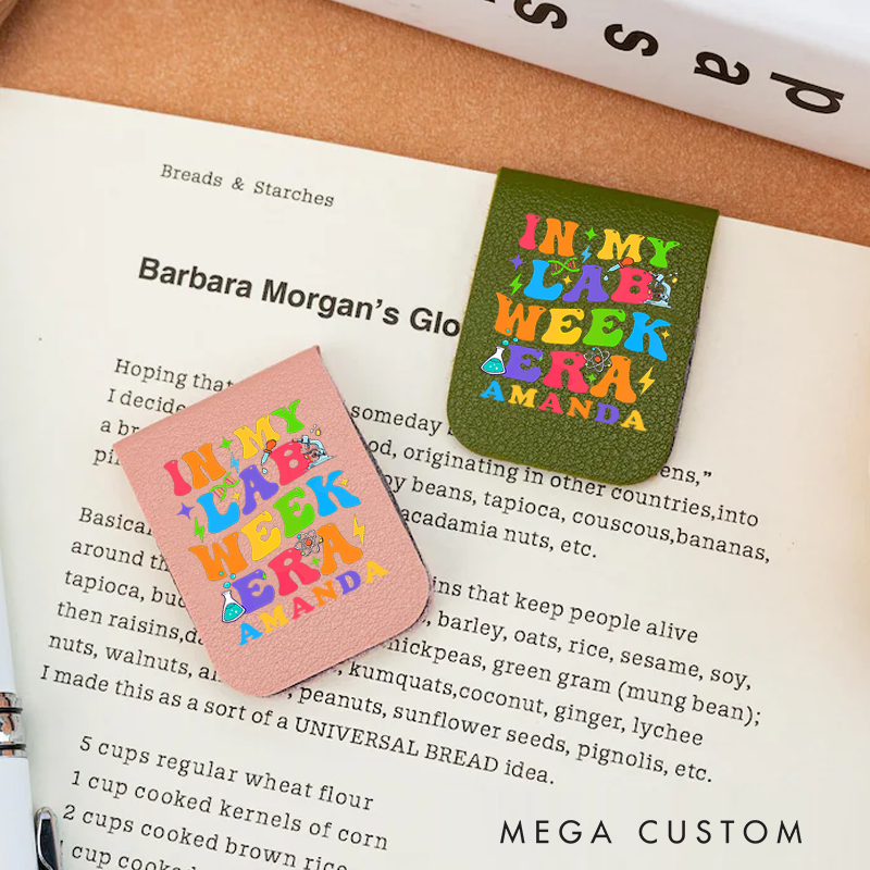 Personalized Teacher Leather Magnetic Bookmark In My Lab Week Era Colorful and Fun Style Gift for Teachers