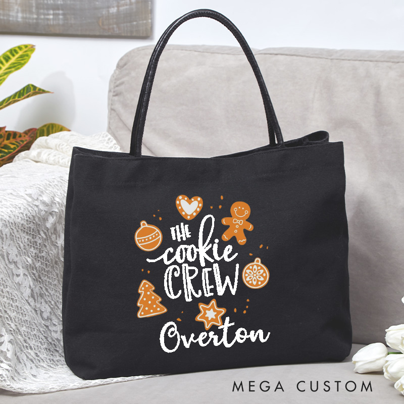 Personalized The Cookie Crew Tote Bag Christmas Cookie Bag Baking Crew Bag with Name Backing Lover Gift Baker Gift Christmas Gift