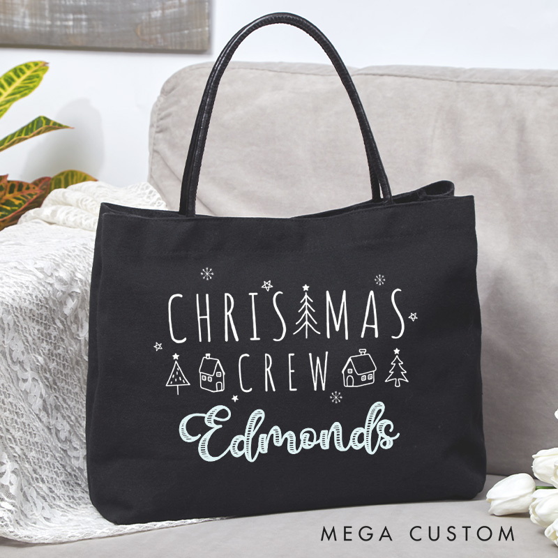 Personalized Christmas Crew Tote Bag Baking Lover Canvas Bag Custom Bakery Bag with Name Backing Lover Gift Baker Gift Christmas Gift