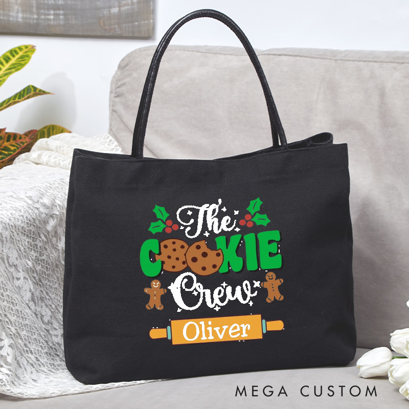 Personalized The Christmas Cookie Crew Tote Bag Custom Baking Canvas Bag Cookie Bag Backing Lover Gift for Baker Gift