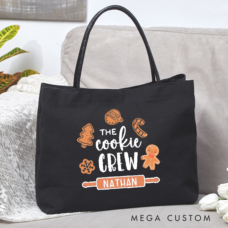 Personalized The Cookie Crew Tote Bag Custom Christmas Baking Canvas Bag Cookie Bag Backing Lover Gift for Baker Christmas Gift
