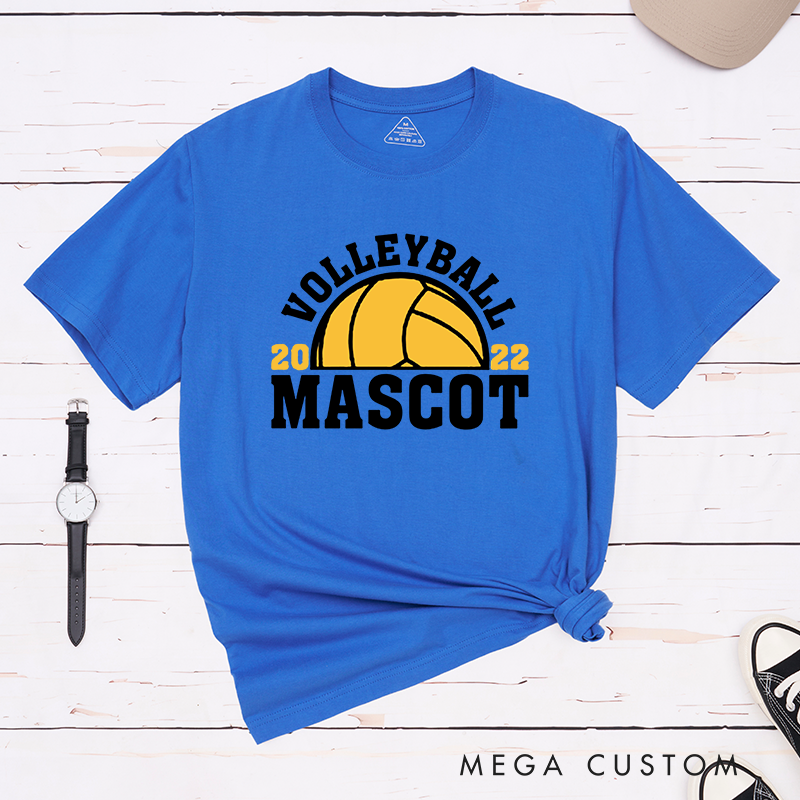 Personalized Volleyball T-Shirts Featuring Mascot Name and Years - Custom Team Spirit Tee